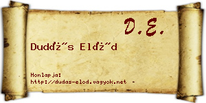 Dudás Előd névjegykártya